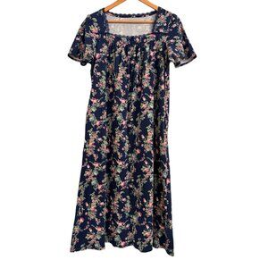Charter Club Nightgown Women's Size Medium Short Sleeve Floral Lace Trim